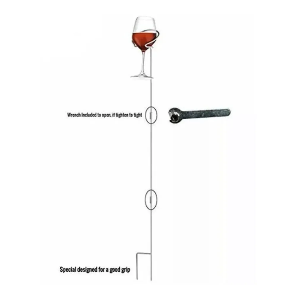 OutdoorWares Wine Bottle Wine Glass Standing Holder Rack Adjustable‎ Height